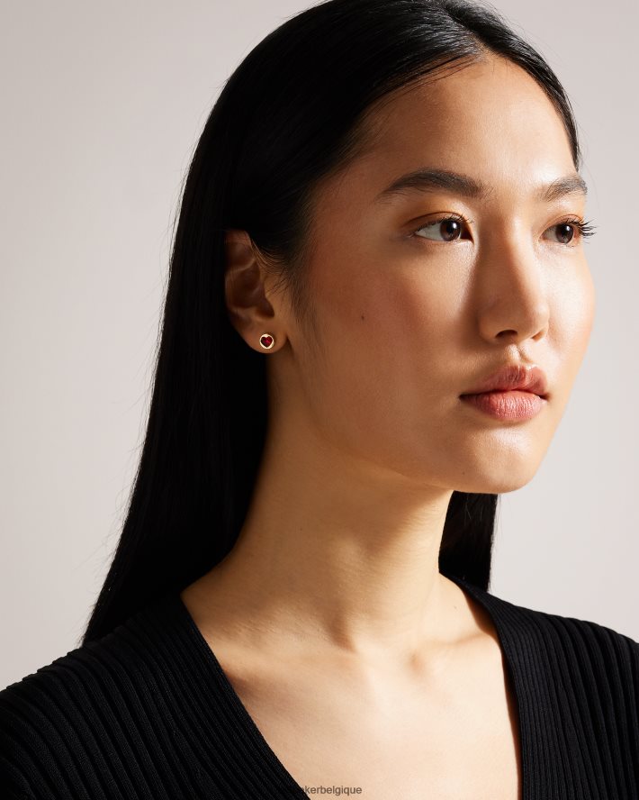 être Ted Baker femmes boucles d'oreilles coeur en verre heartan rouge FR8J421084 bijoux