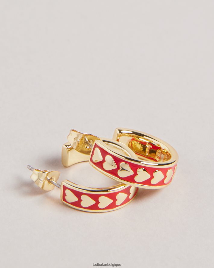 être Ted Baker femmes boucles d'oreilles créoles coeur en émail emrie rouge FR8J421067 bijoux