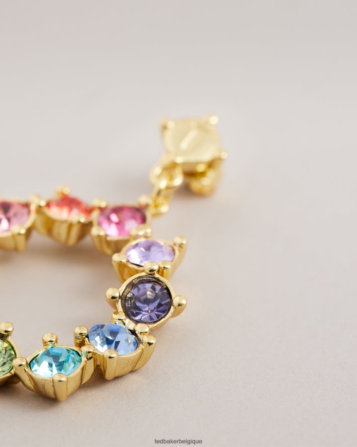 être Ted Baker femmes boucles d'oreilles créoles à cristaux Crissty multicolore FR8J421150 bijoux