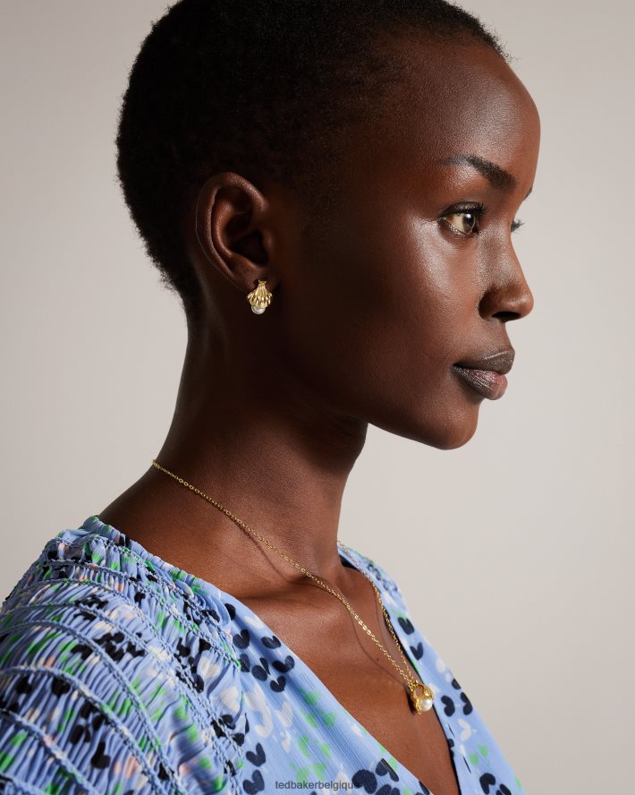 être Ted Baker femmes boucles d'oreilles en coquille de palourde callien couleur or FR8J421058 bijoux