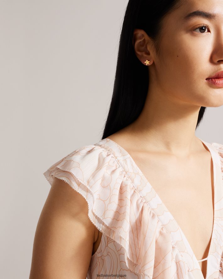 être Ted Baker femmes boucles d'oreilles à tige en forme de fleur beaauu pl-rose FR8J421039 bijoux