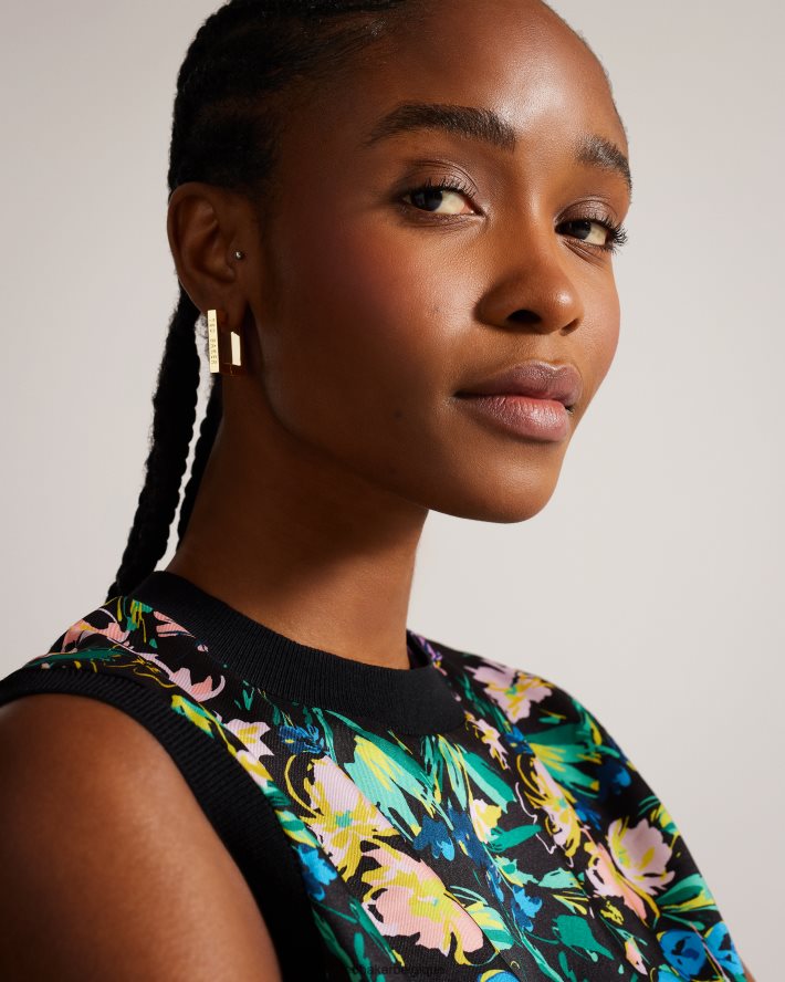 être Ted Baker femmes grandes boucles d'oreilles à charnière carrées saadiey couleur or FR8J421080 bijoux