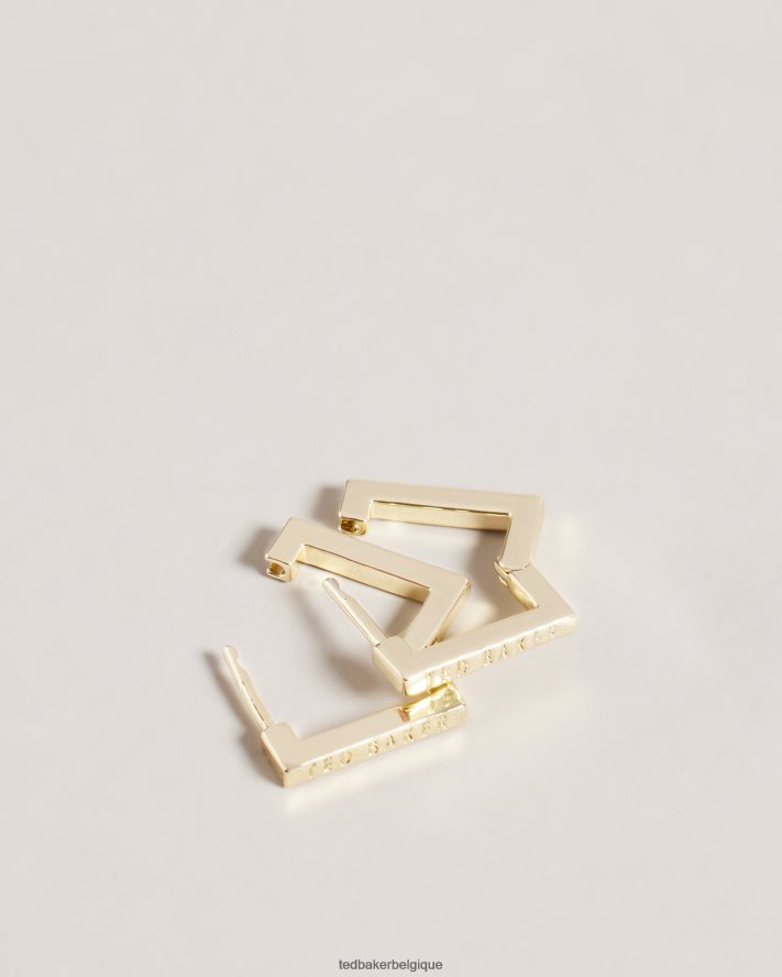 être Ted Baker femmes petites boucles d'oreilles à charnière carrées senrii couleur or FR8J421008 bijoux