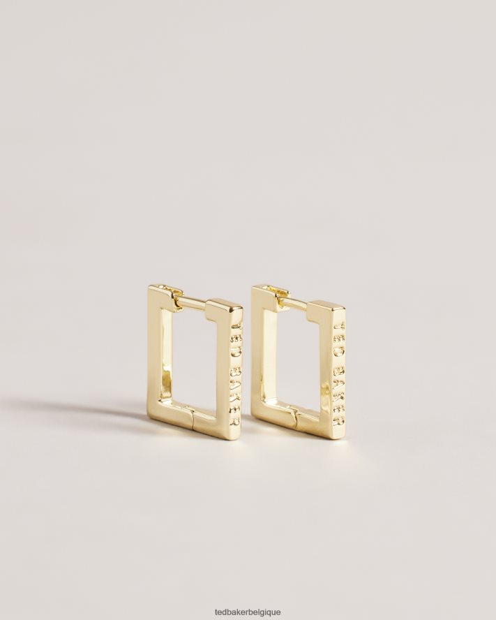 être Ted Baker femmes petites boucles d'oreilles à charnière carrées senrii couleur or FR8J421008 bijoux