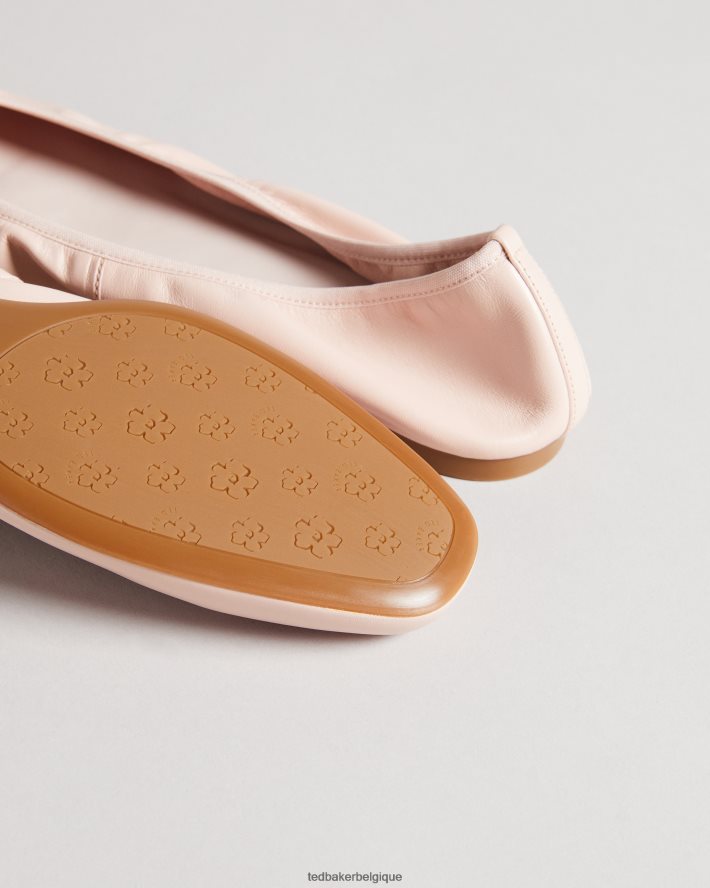 être Ted Baker femmes ballerines à nœud en cuir baylay rose sombre FR8J42931 chaussures