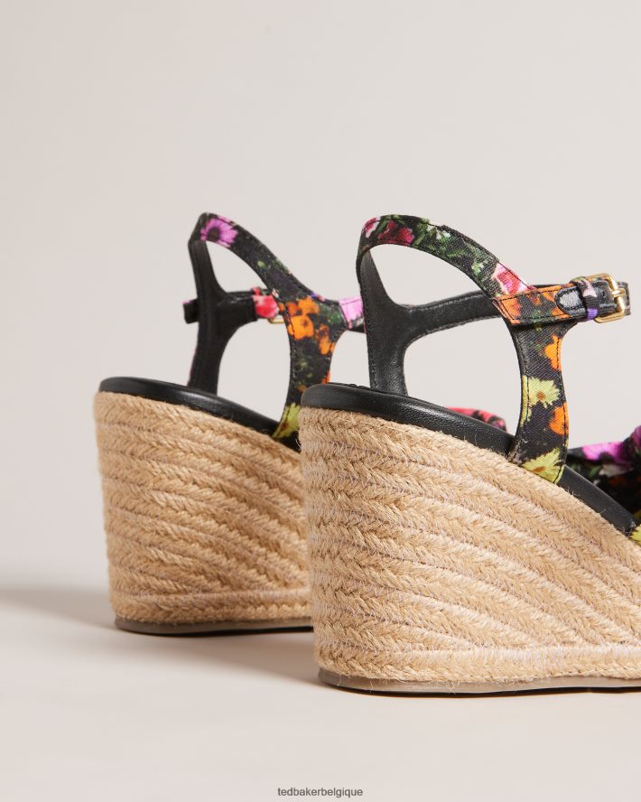 être Ted Baker femmes chaussures compensées à nœud doux et floral Cardima noir FR8J42858 chaussures