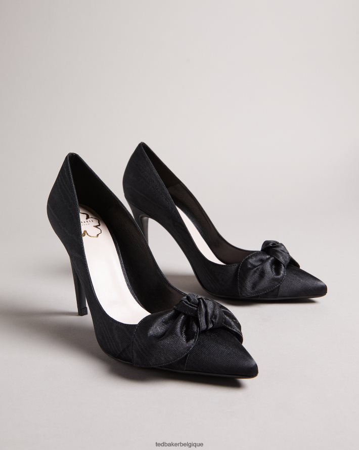 être Ted Baker femmes escarpins hyana moiré avec nœud en satin noir FR8J42903 chaussures