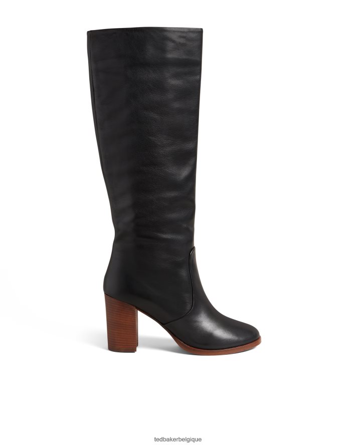être Ted Baker femmes bottes hauteur genou en cuir à talons shannie noir FR8J42919 chaussures