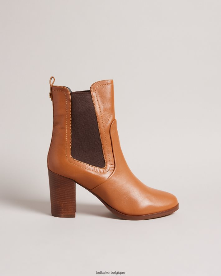 être Ted Baker femmes bottines chelsea à talons en cuir Daphina bronzer FR8J42898 chaussures