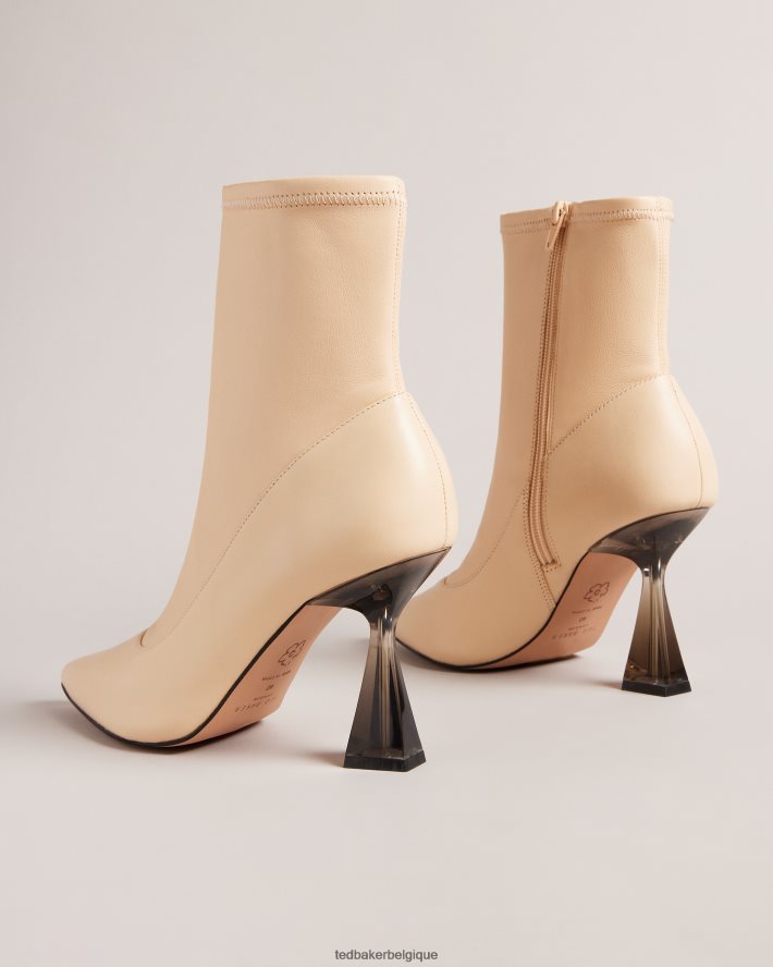 être Ted Baker femmes bottines à talons hauts en cuir stretch liya naturel FR8J42855 chaussures