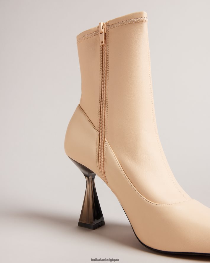 être Ted Baker femmes bottines à talons hauts en cuir stretch liya naturel FR8J42855 chaussures