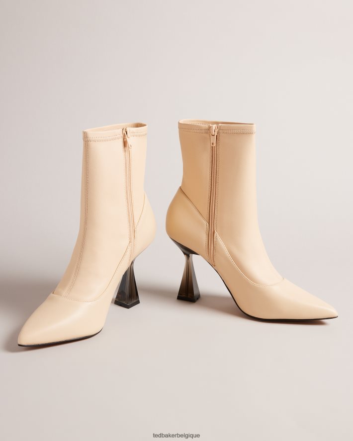être Ted Baker femmes bottines à talons hauts en cuir stretch liya naturel FR8J42855 chaussures