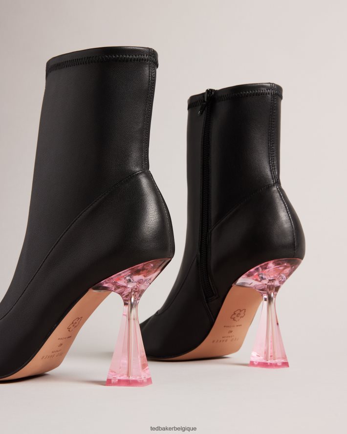 être Ted Baker femmes bottines à talons hauts en cuir stretch liya noir FR8J42841 chaussures
