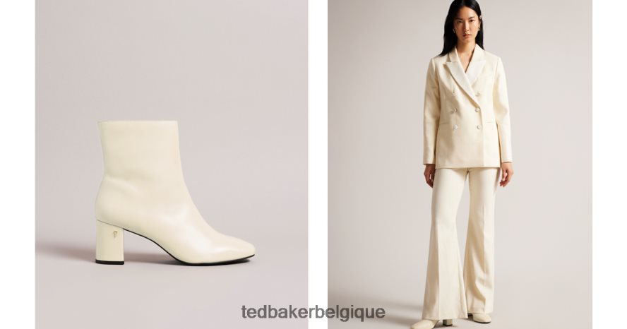 être Ted Baker femmes neyomi - bottines en cuir à talons carrés naturel FR8J42856 chaussures