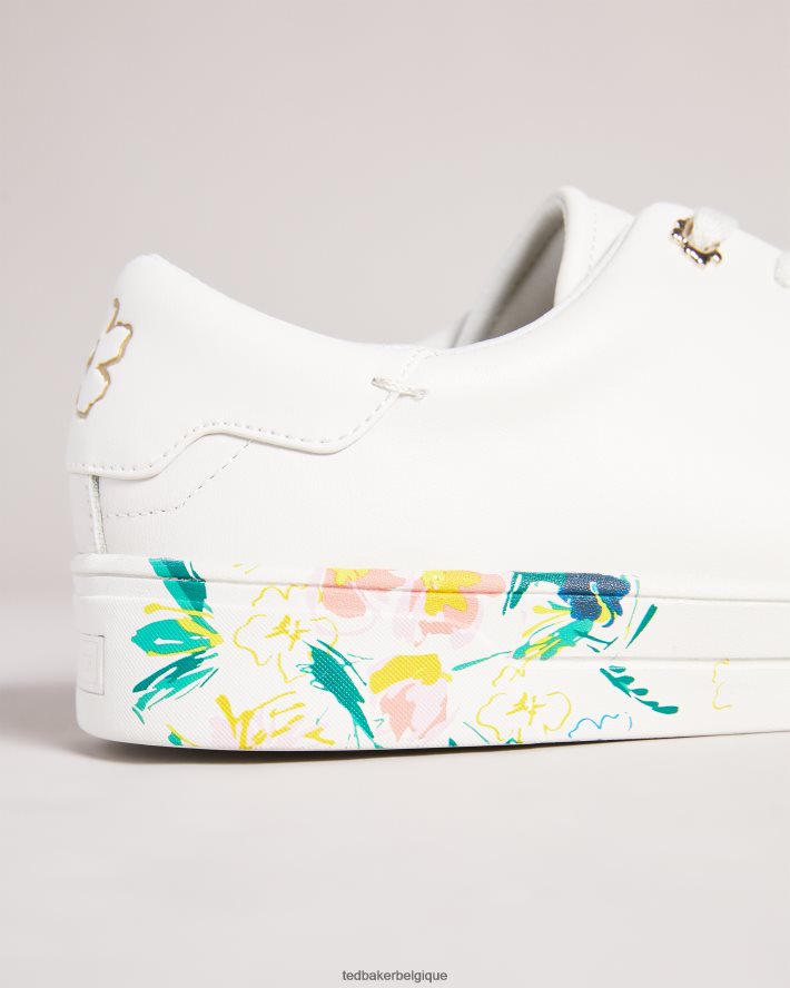 être Ted Baker femmes Timaya - Sketchy - Baskets à semelle cupsole magnolia Ivoire FR8J42935 chaussures