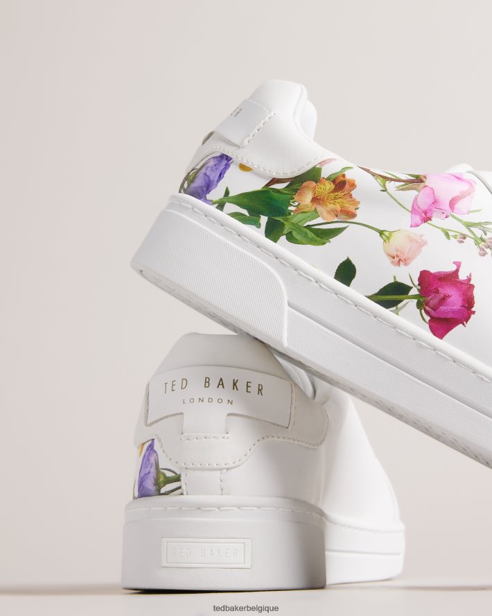 être Ted Baker femmes artel - baskets à semelle cuvette et imprimé floral blanc FR8J42857 chaussures