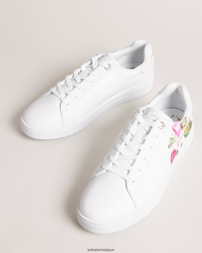 être Ted Baker femmes artel - baskets à semelle cuvette et imprimé floral blanc FR8J42857 chaussures