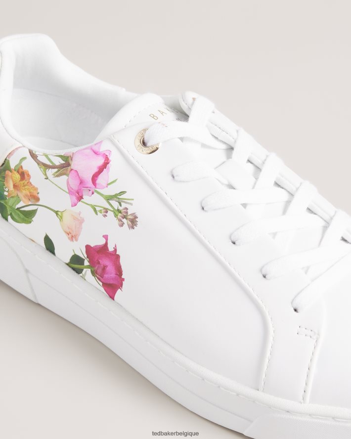 être Ted Baker femmes artel - baskets à semelle cuvette et imprimé floral blanc FR8J42857 chaussures