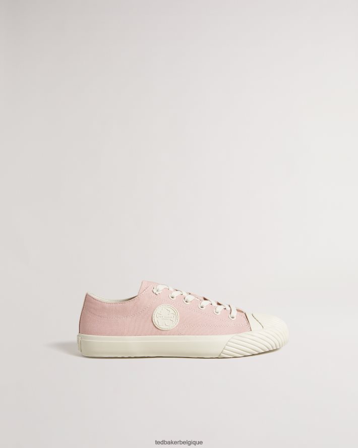 être Ted Baker femmes baskets basses en toile Tayni rose sombre FR8J42933 chaussures