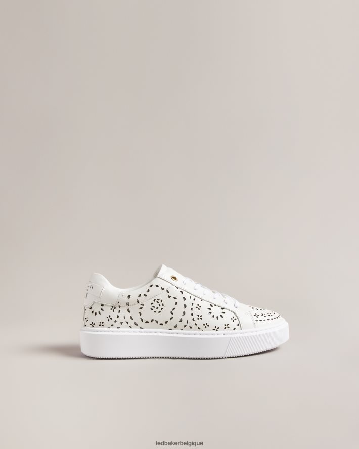 être Ted Baker femmes baskets à plateforme découpées au laser cwisp blanc FR8J42894 chaussures