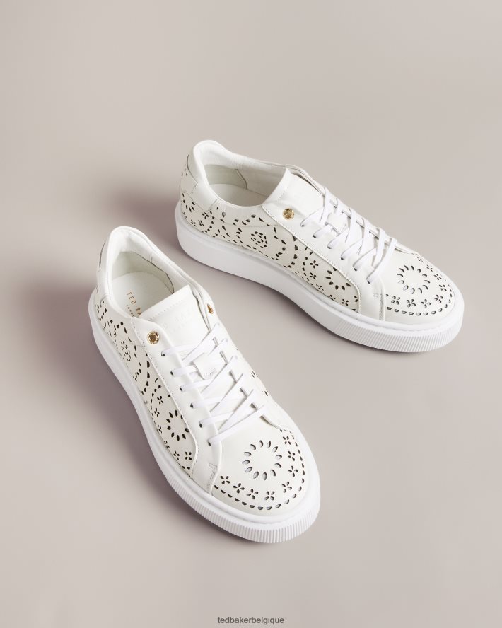 être Ted Baker femmes baskets à plateforme découpées au laser cwisp blanc FR8J42894 chaussures