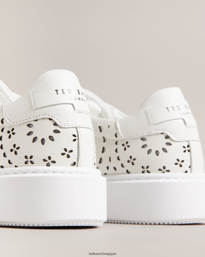 être Ted Baker femmes baskets à plateforme découpées au laser cwisp blanc FR8J42894 chaussures