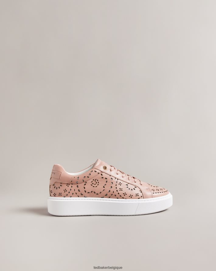 être Ted Baker femmes baskets à plateforme découpées au laser cwisp rose sombre FR8J42884 chaussures