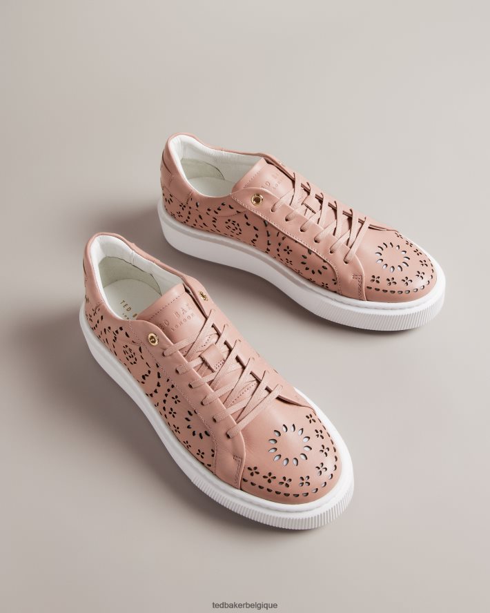 être Ted Baker femmes baskets à plateforme découpées au laser cwisp rose sombre FR8J42884 chaussures