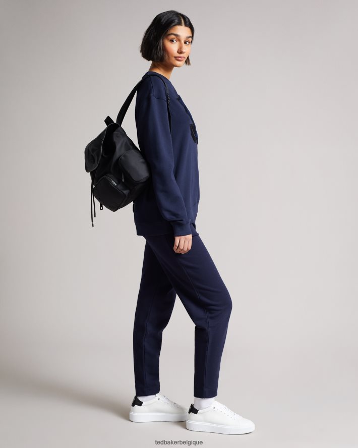 être Ted Baker femmes lornea magnolia fleur plate-forme formateur blanc noir FR8J42862 chaussures