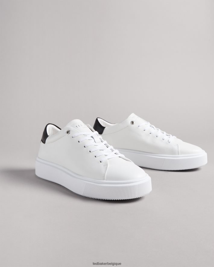 être Ted Baker femmes lornea magnolia fleur plate-forme formateur blanc noir FR8J42862 chaussures