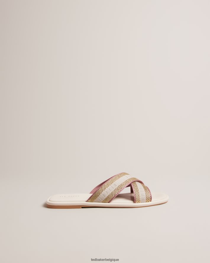 être Ted Baker femmes Ashika - Sandales à brides tressées Ivoire FR8J42873 chaussures