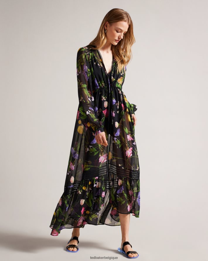 être Ted Baker femmes claquettes gelées à double bride Jellina noir FR8J42907 chaussures