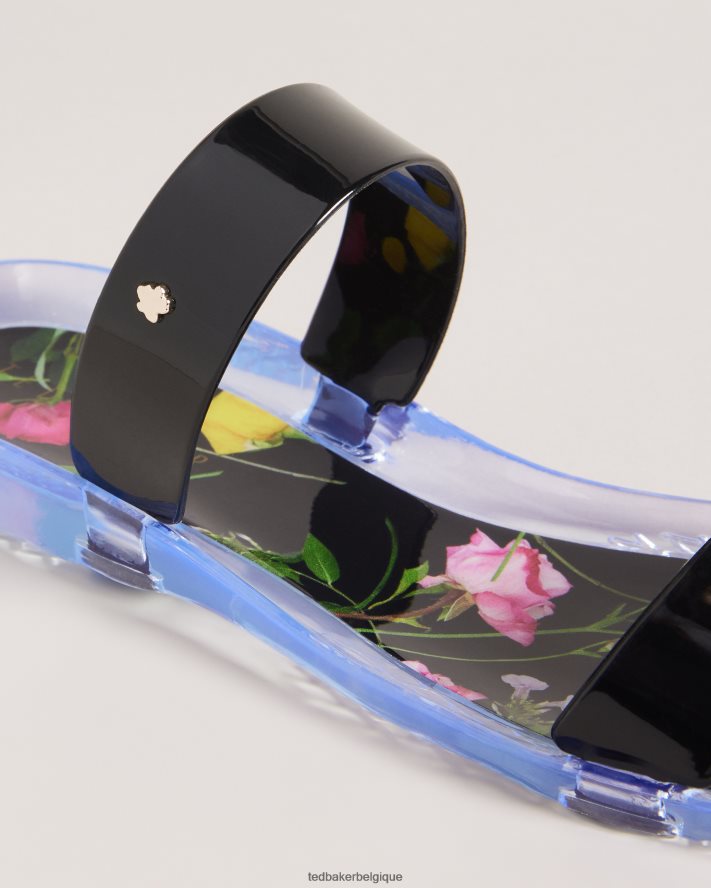 être Ted Baker femmes claquettes gelées à double bride Jellina noir FR8J42907 chaussures