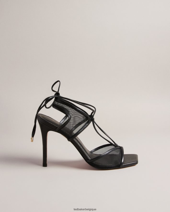 être Ted Baker femmes sandales à brides nouées en tulle junera noir FR8J42874 chaussures