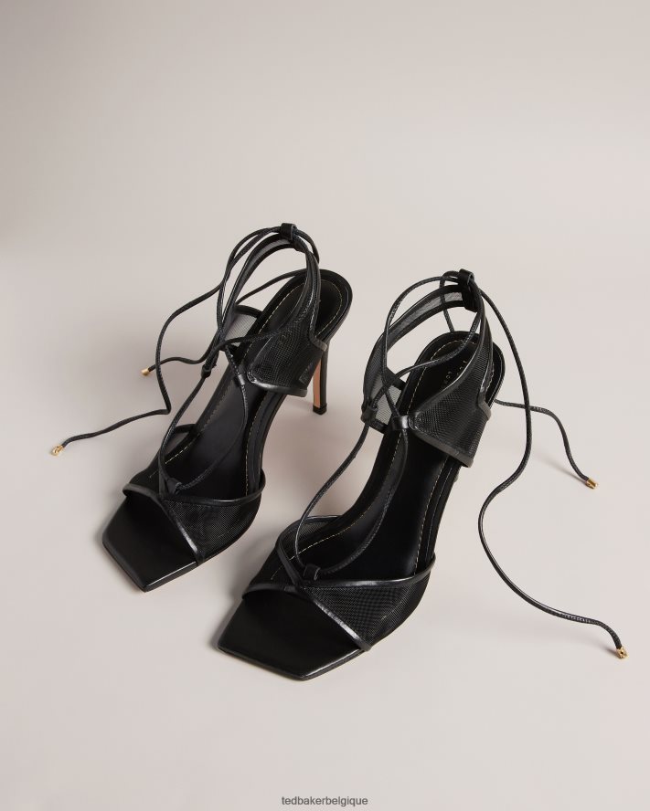 être Ted Baker femmes sandales à brides nouées en tulle junera noir FR8J42874 chaussures