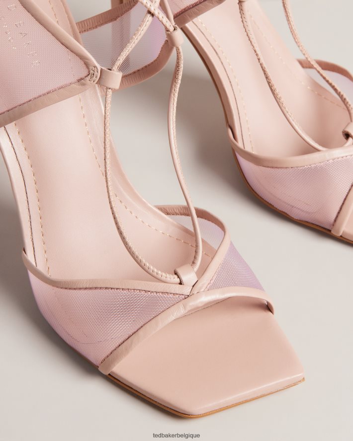 être Ted Baker femmes sandales à brides nouées en tulle junera rose clair FR8J42872 chaussures