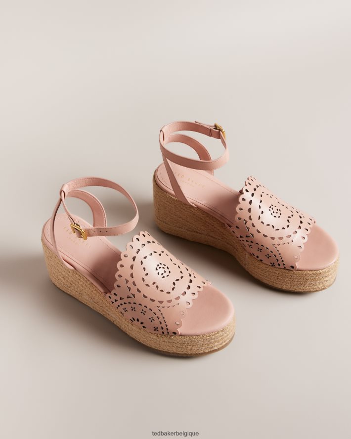 être Ted Baker femmes sandales compensées découpées au laser pinky rose sombre FR8J42910 chaussures