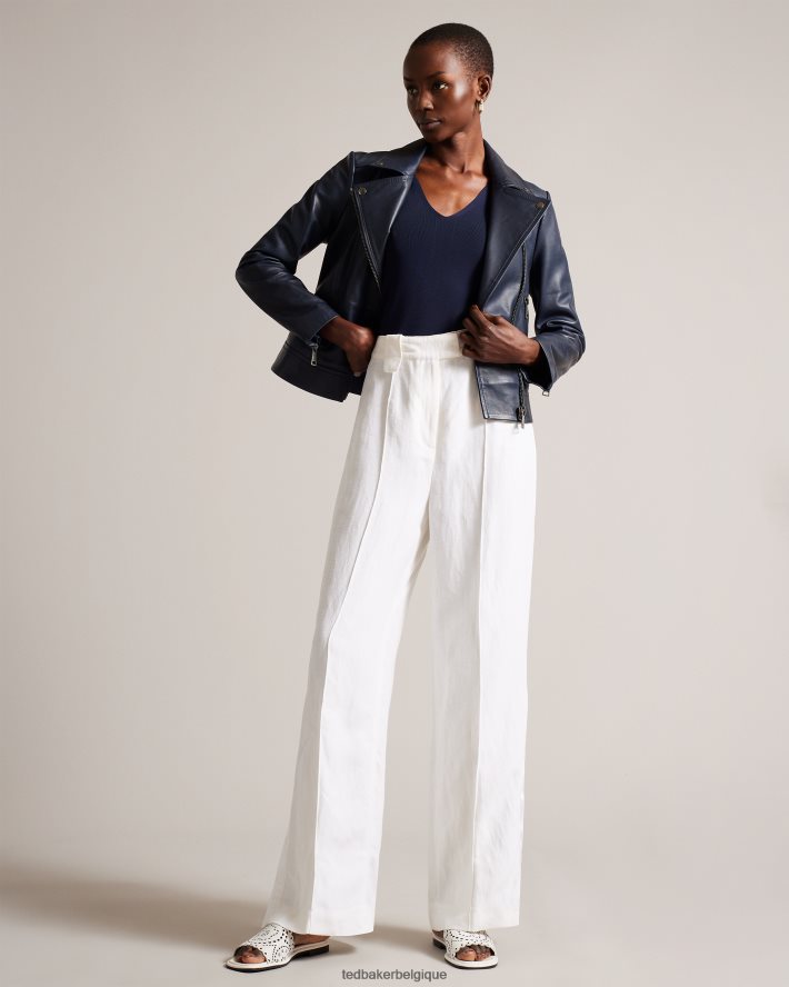 être Ted Baker femmes sandales plates découpées au laser Clovei blanc FR8J42909 chaussures