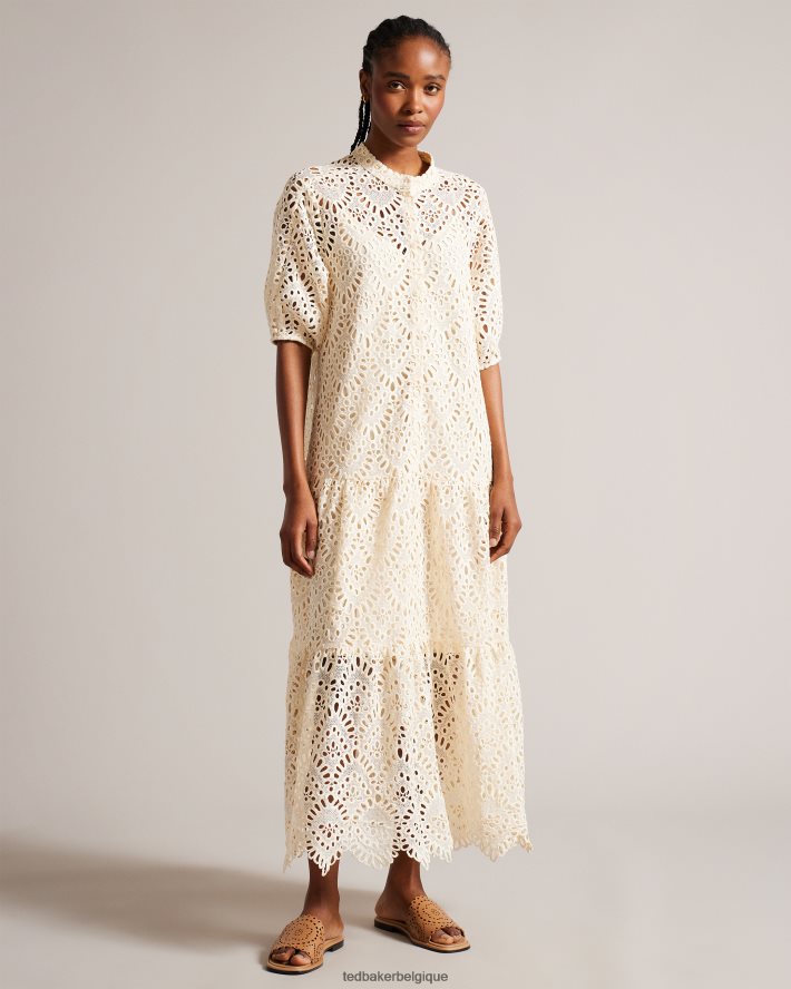 être Ted Baker femmes sandales plates découpées au laser Clovei brun clair FR8J42863 chaussures