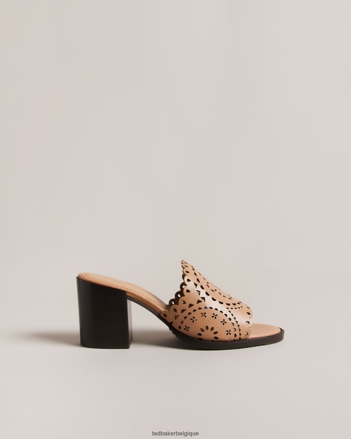 être Ted Baker femmes Beebah - Sandale à talon bloc découpée au laser brun clair FR8J42920 chaussures