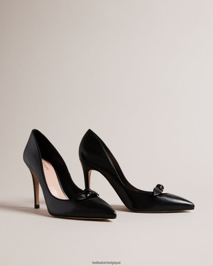 être Ted Baker femmes Escarpins à talons ornés d'un nœud en cuir Teliah noir FR8J42900 chaussures