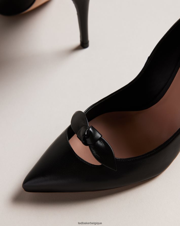 être Ted Baker femmes Escarpins à talons ornés d'un nœud en cuir Teliah noir FR8J42900 chaussures