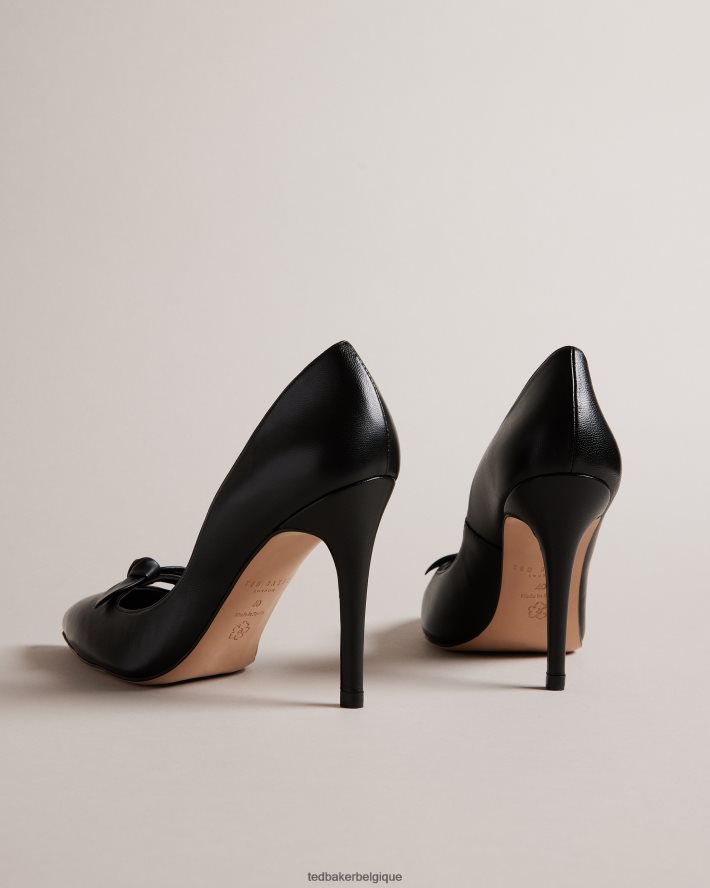 être Ted Baker femmes Escarpins à talons ornés d'un nœud en cuir Teliah noir FR8J42900 chaussures