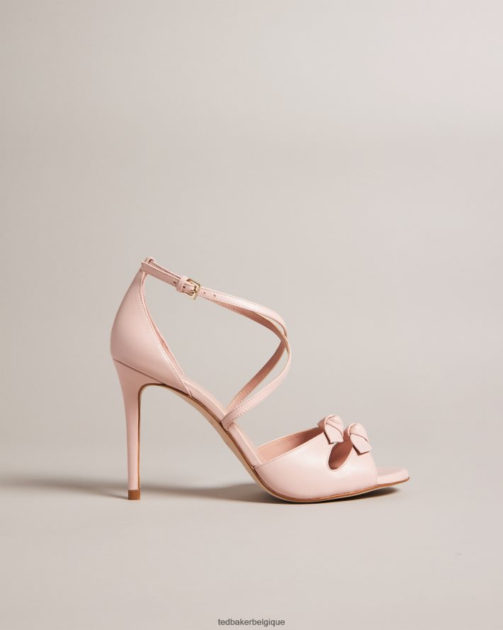 être Ted Baker femmes bicci - sandales à talons en cuir avec nœud rose sombre FR8J42885 chaussures