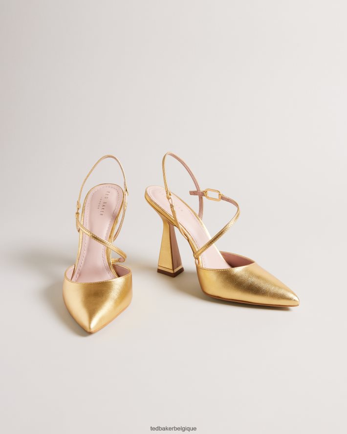 être Ted Baker femmes escarpins pointus à talon géométrique Coriana or FR8J42911 chaussures