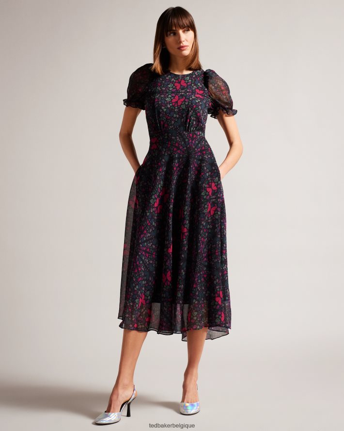 être Ted Baker femmes larria - talons à bride arrière holographique argent FR8J42854 chaussures