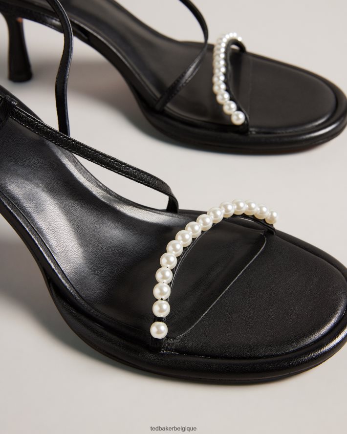 être Ted Baker femmes sandales à talons chaton en perles mypearl noir FR8J42850 chaussures