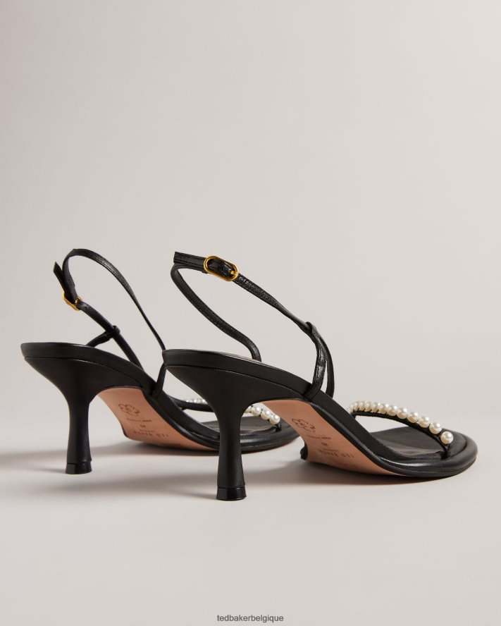 être Ted Baker femmes sandales à talons chaton en perles mypearl noir FR8J42850 chaussures
