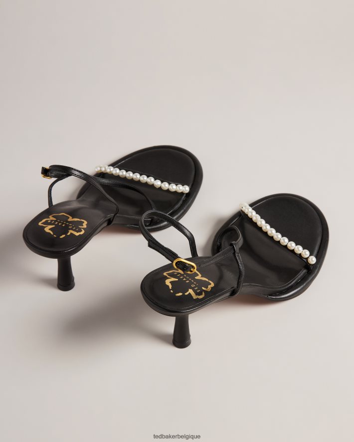 être Ted Baker femmes sandales à talons chaton en perles mypearl noir FR8J42850 chaussures