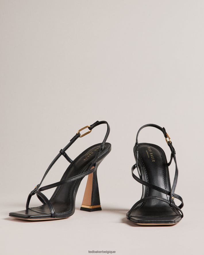 être Ted Baker femmes sandales à talons géométriques à lanières Cayena noir FR8J42861 chaussures